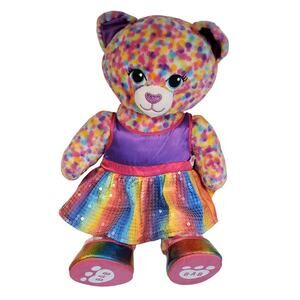 Build A Bear Kitty Cat Rainbow Confetti Leopard
